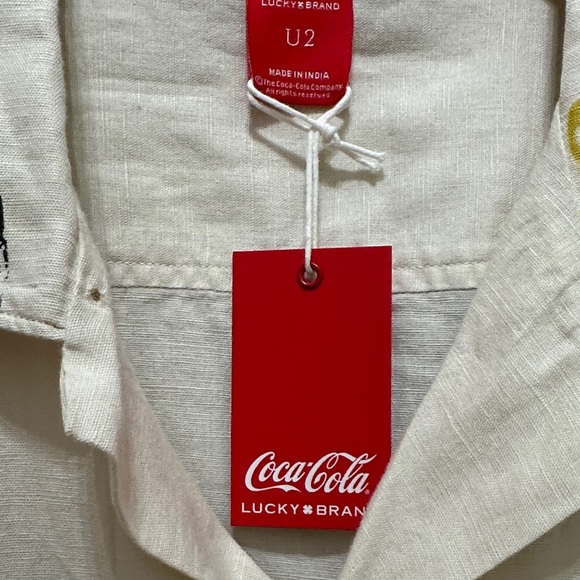 Coca Cola Cream and Red Button Down Shirt - Picture 5 of 11